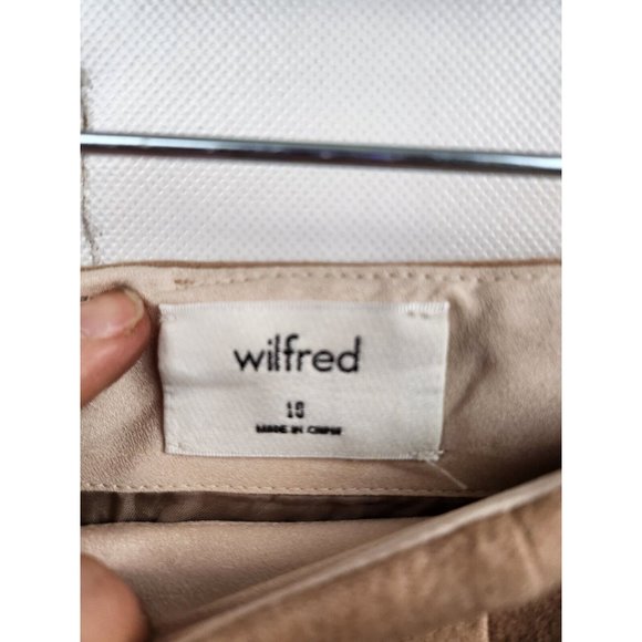 Wilfred Aritizia Camel Wool Blend Side Tie Wrap Mini Skirt Size 10 - Picture 3 of 7